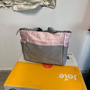 Pink and Gray Diaper Bag